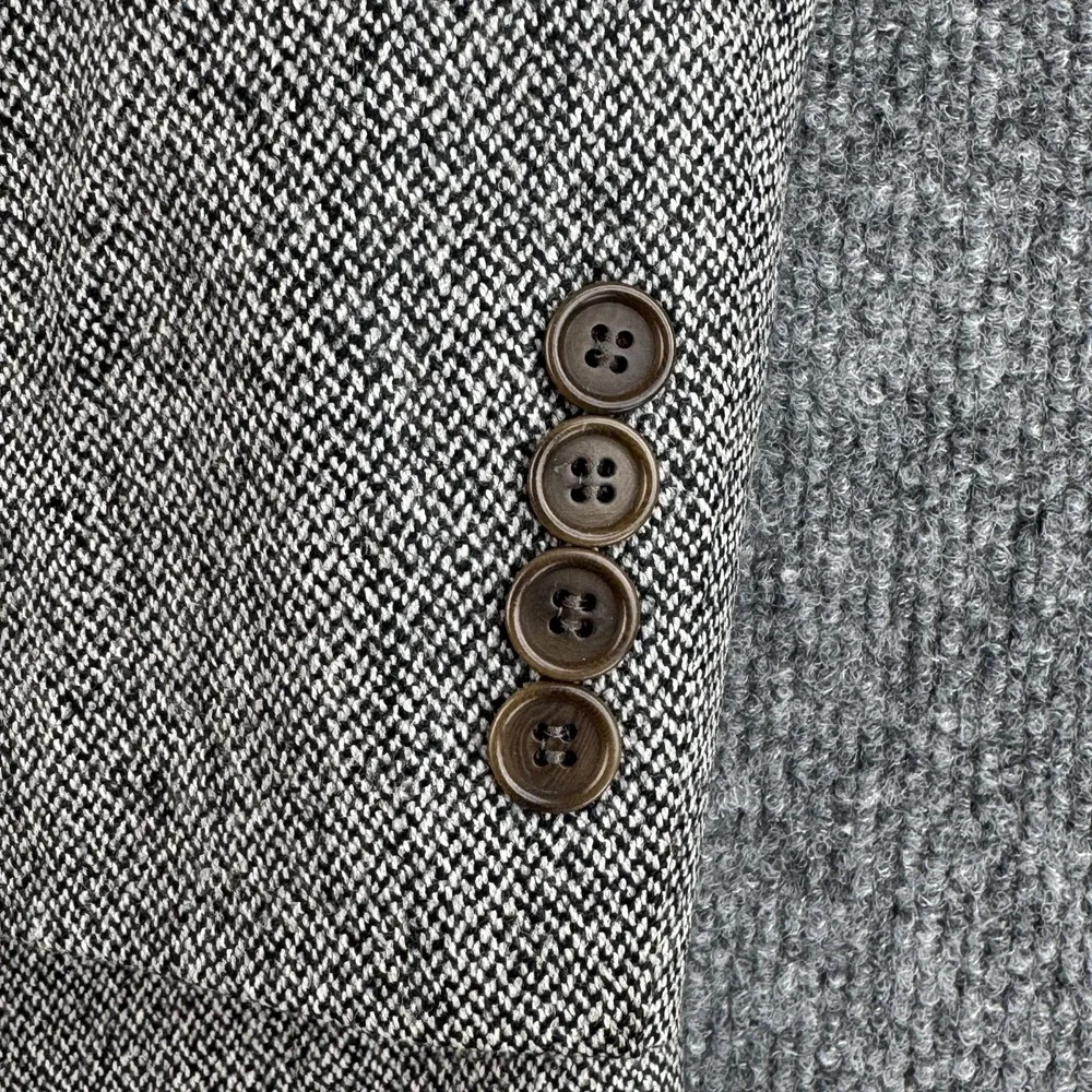Vintage Brooks Brothers 346 Blazer Mens 43R Gray Micro Houndstooth Wool 2005